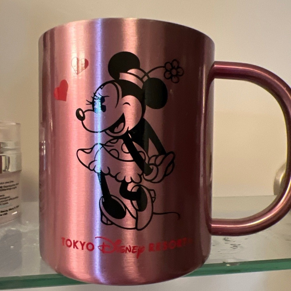 Vntg Rare Tokyo Disney Resort Minnie Mouse Stainless Steele 8oz Mug Collectible